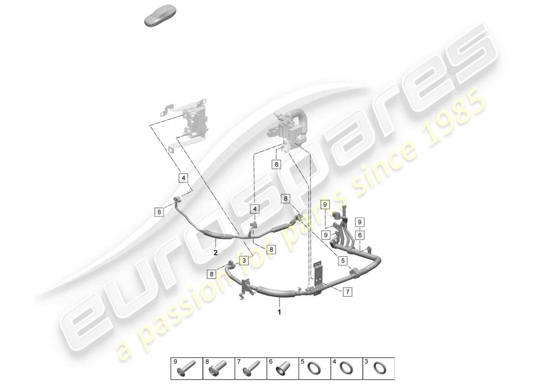 porsche 2025 (taycan 9j1-2) air conditioning heat exchanger parts diagram