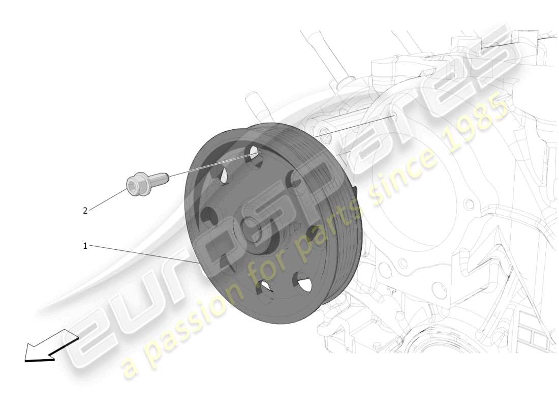 maserati grecale trofeo (2023) cooling system: water pump parts diagram