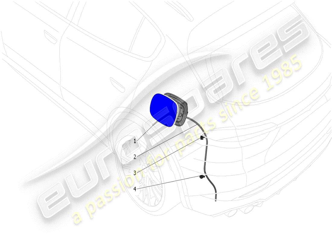 maserati grecale modena (2023) fuel tank door and controls part diagram