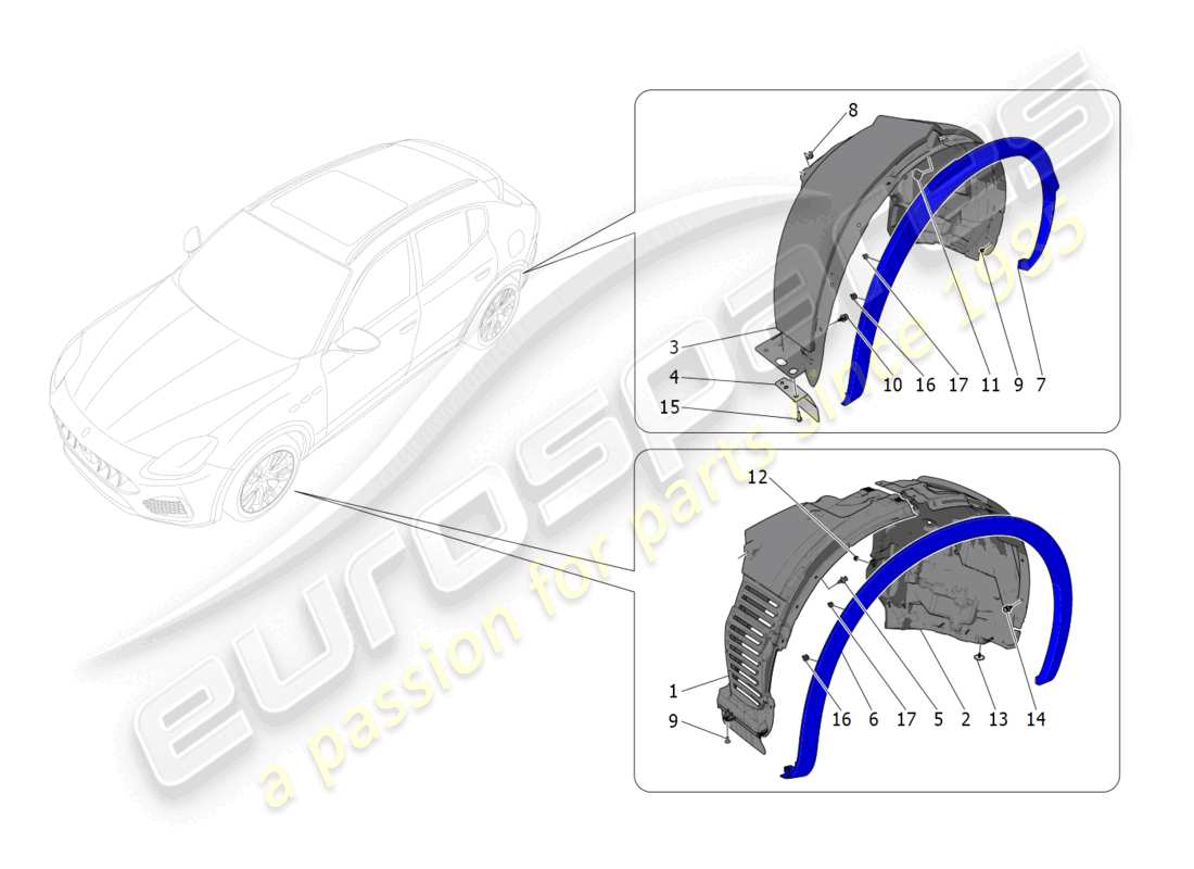 maserati grecale trofeo (2023) wheelhouse and lids parts diagram