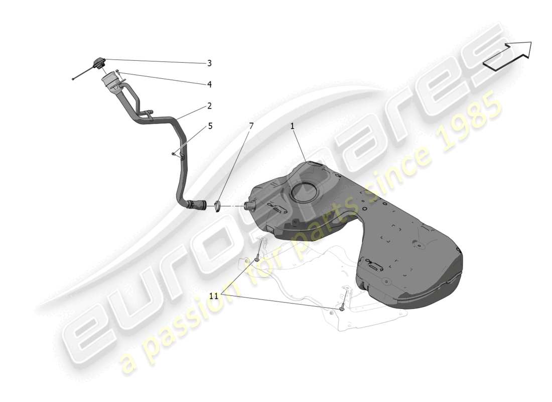 maserati grecale trofeo (2023) fuel tank parts diagram