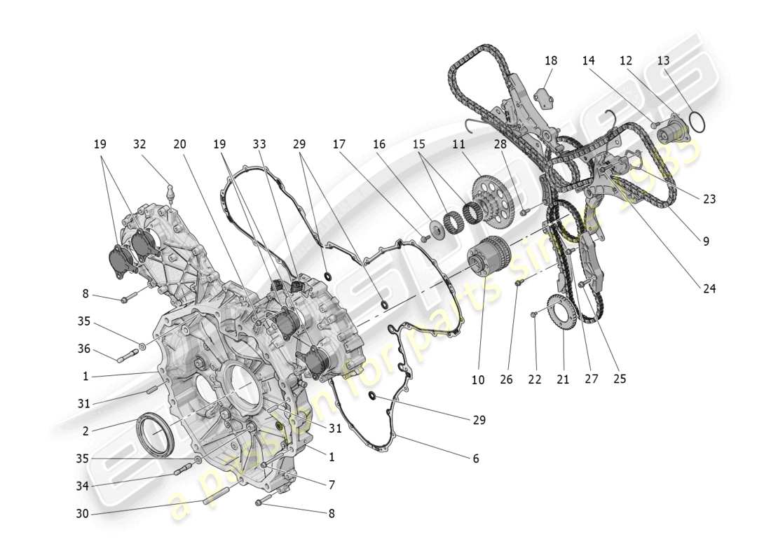 maserati grecale trofeo (2023) timing parts diagram