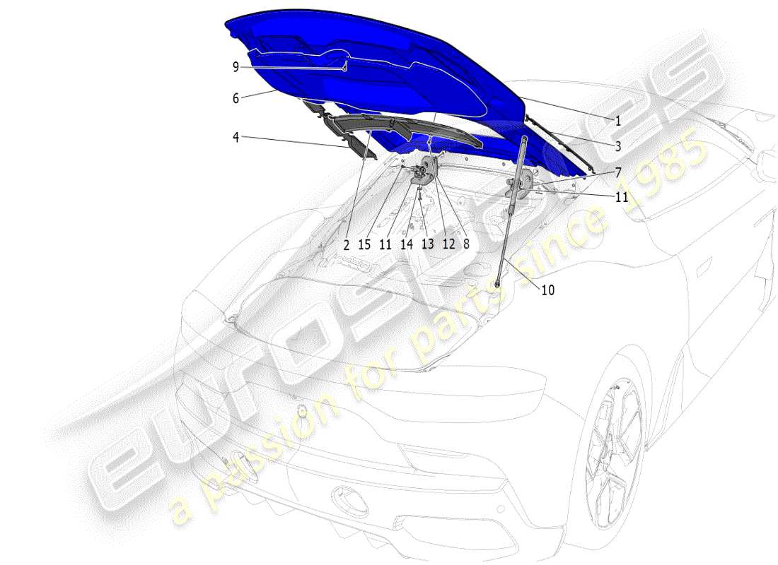 maserati mc20 (2024) rear lid part diagram