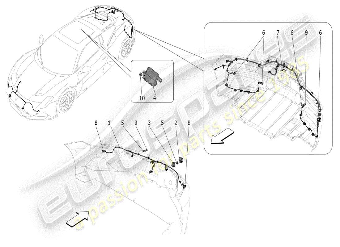 maserati mc20 (2024) parking sensors part diagram