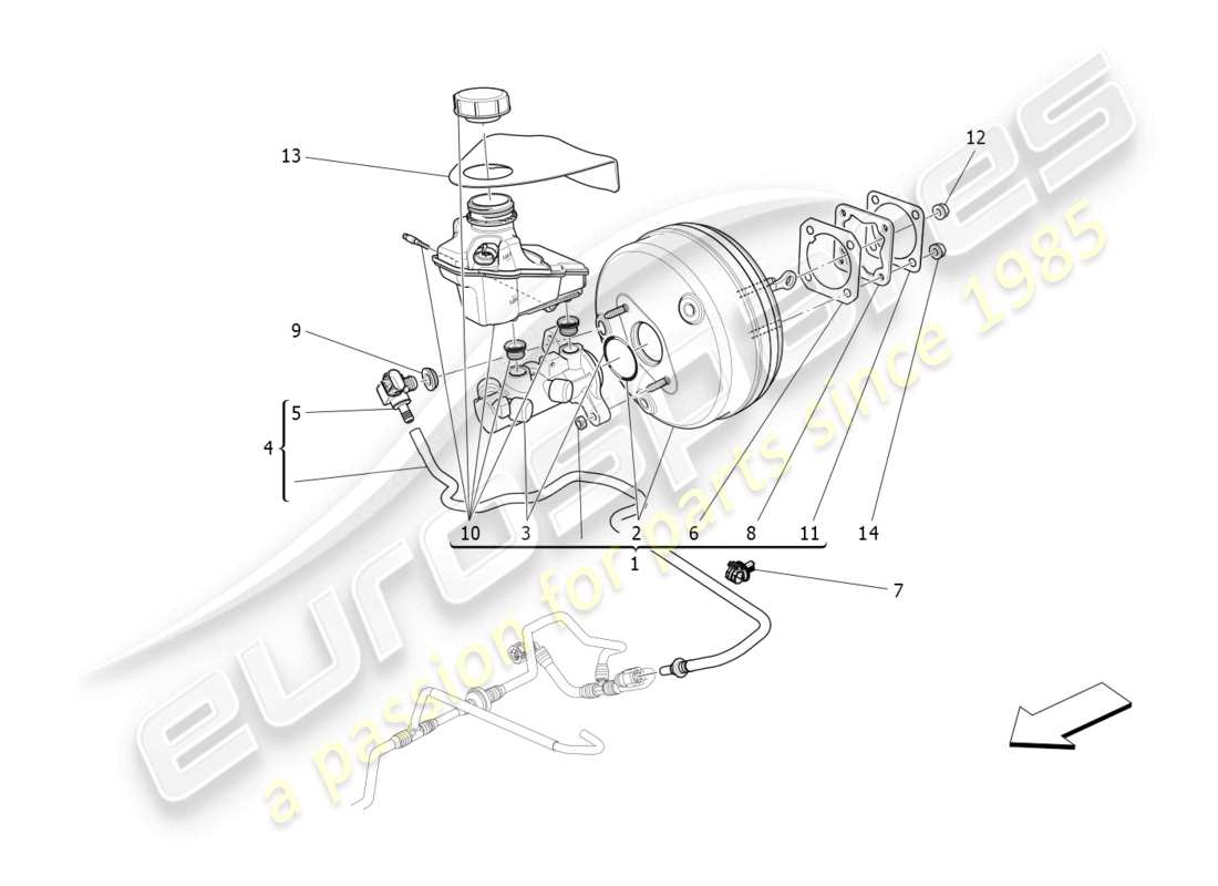 maserati ghibli (2016) brake servo system parts diagram