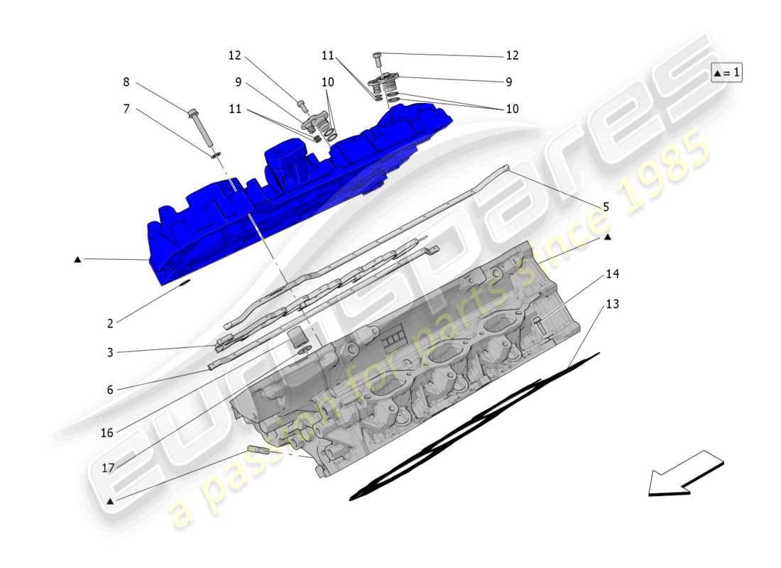 maserati grecale trofeo (2023) rh cylinder head parts diagram