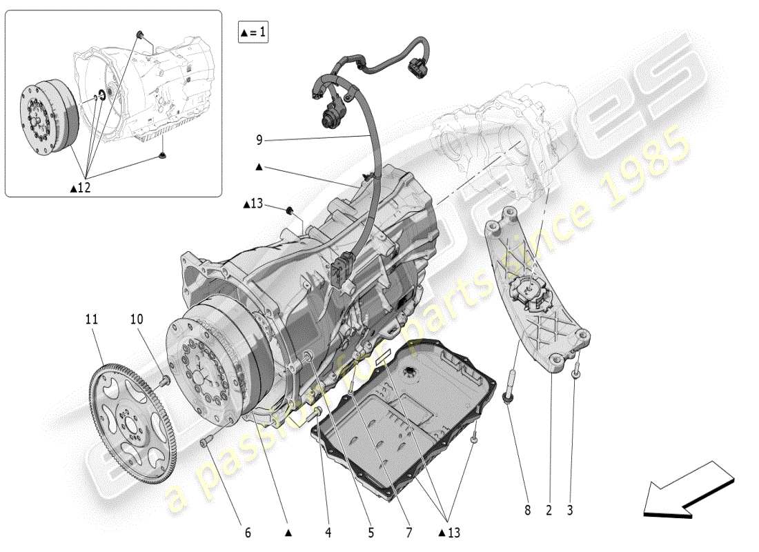 maserati grecale modena (2023) gearbox housings part diagram