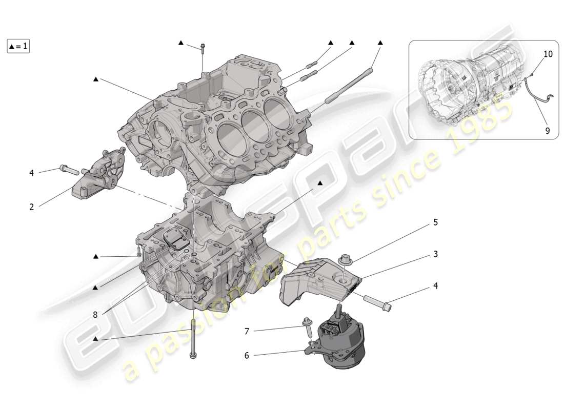 maserati grecale trofeo (2023) crankcase parts diagram