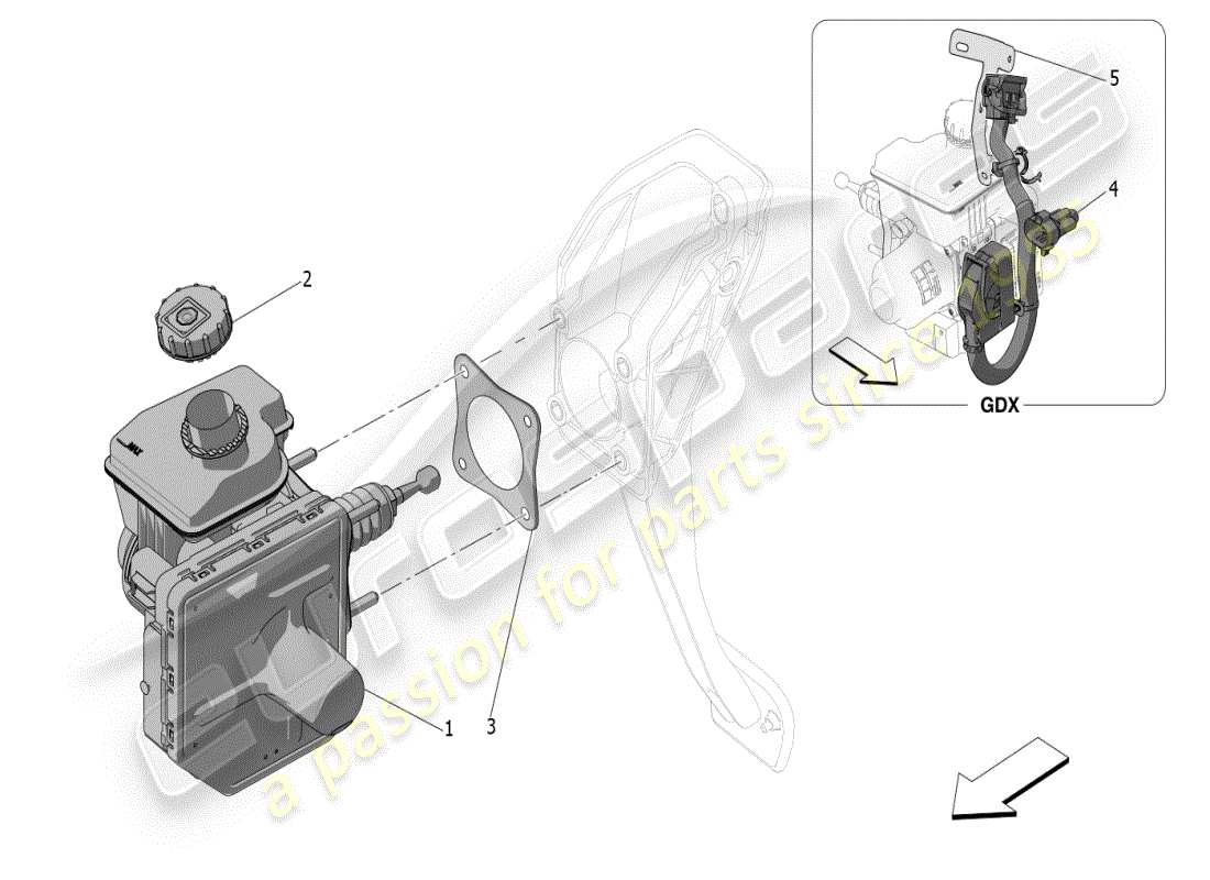 maserati grecale modena (2023) brake servo system part diagram