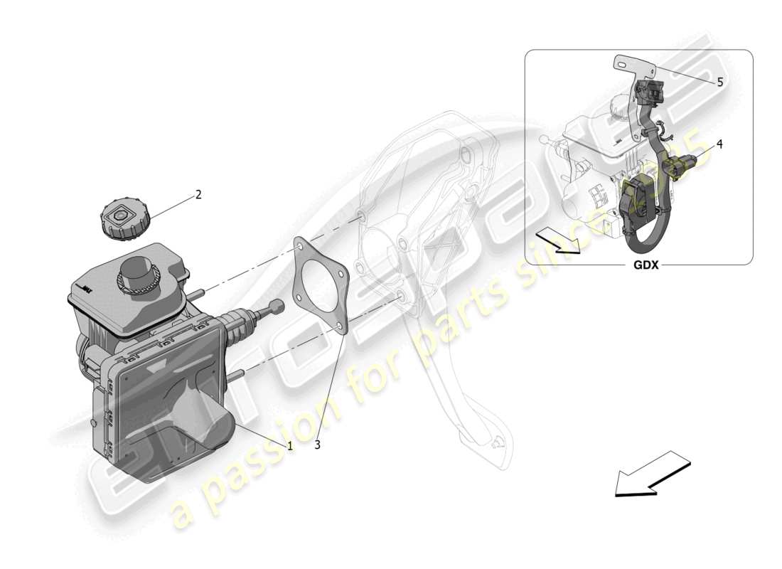 maserati grecale trofeo (2023) brake servo system parts diagram