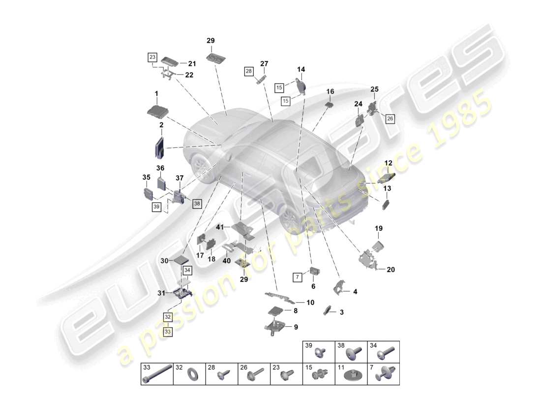 a part diagram from the porsche cayenne parts catalogue