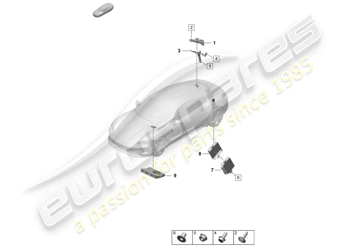 VIEW PARTS DIAGRAMS FROM THE PORSCHE TAYCAN PARTS CATALOGUE a part diagram from the porsche taycan parts catalogue