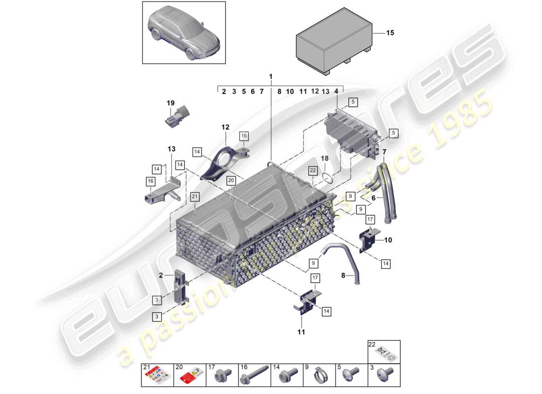 a part diagram from the porsche cayenne parts catalogue