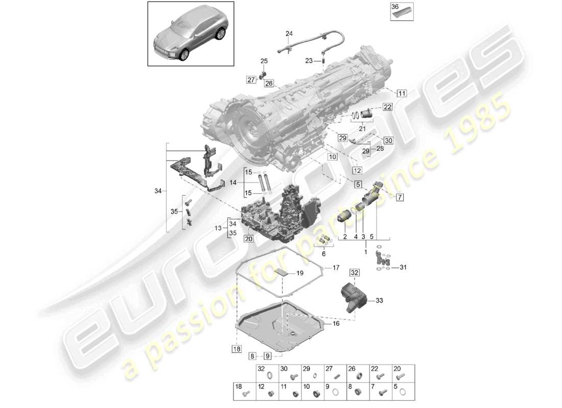 a part diagram from the porsche macan parts catalogue