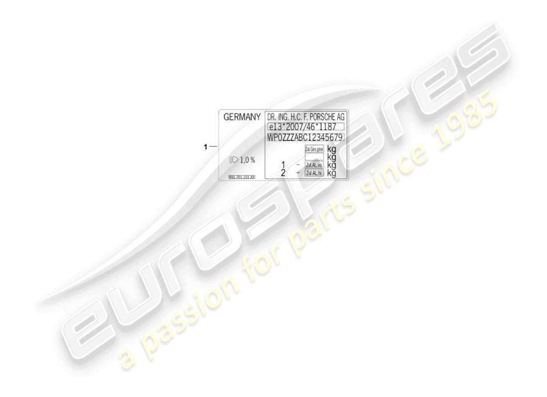 porsche 2021 (992-1 gt3/rs/st) data tag d >>- mj 2021 part diagram