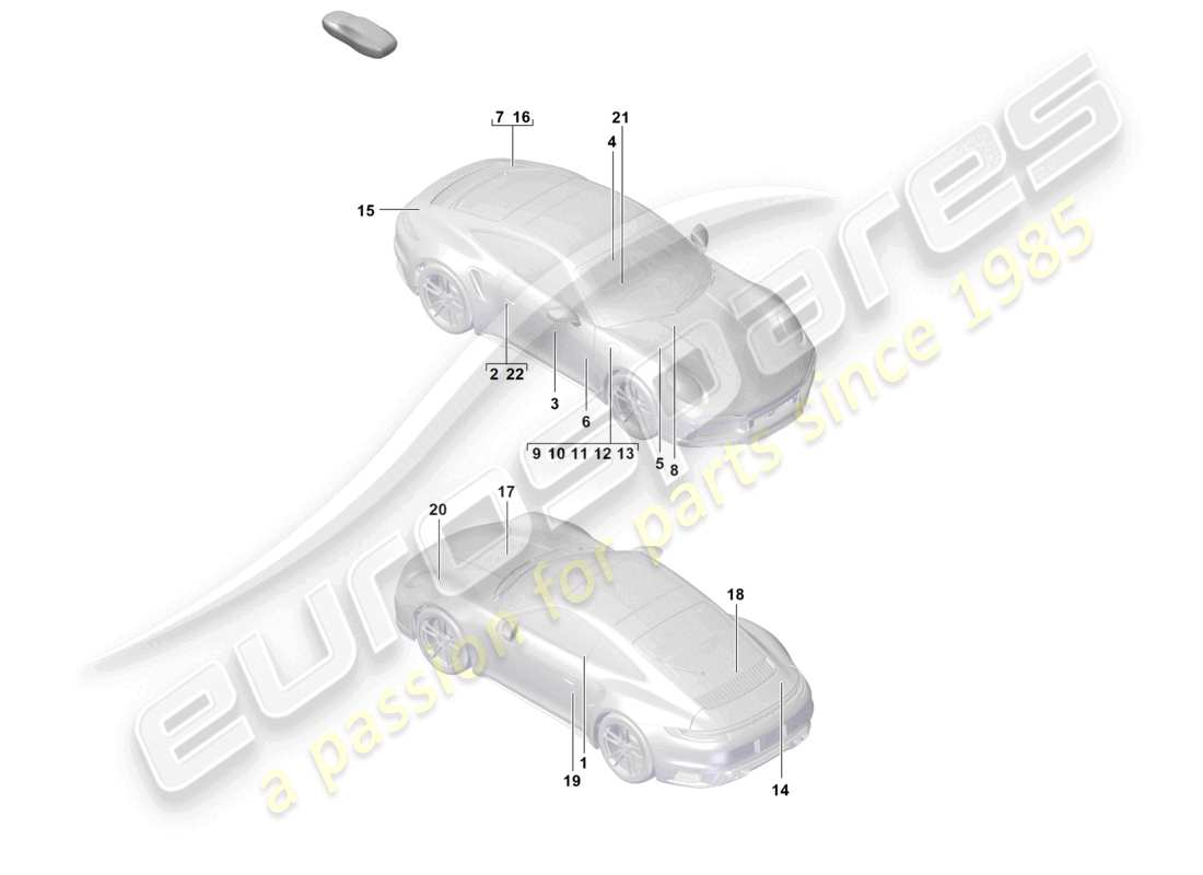 porsche 2026 (992-2 turbo / s) signs/notices part diagram
