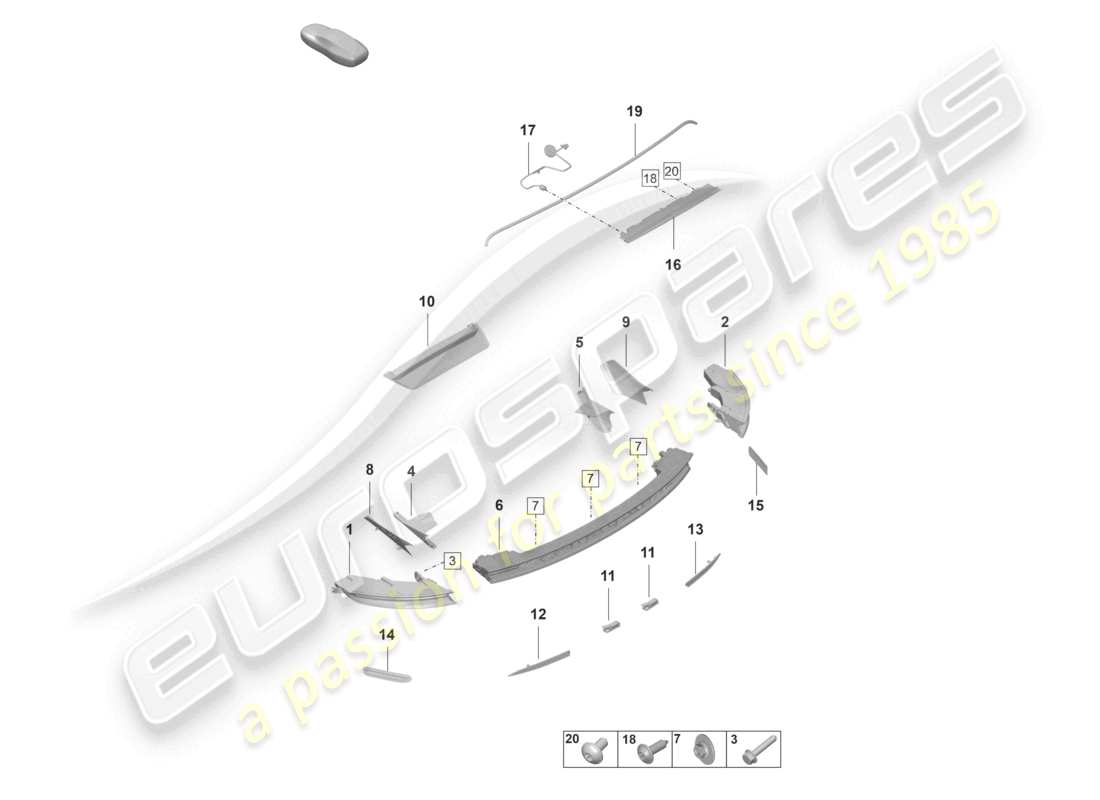 VIEW PARTS DIAGRAMS FROM THE PORSCHE TAYCAN PARTS CATALOGUE a part diagram from the porsche taycan parts catalogue