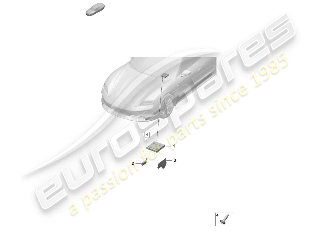 a part diagram from the porsche taycan parts catalogue