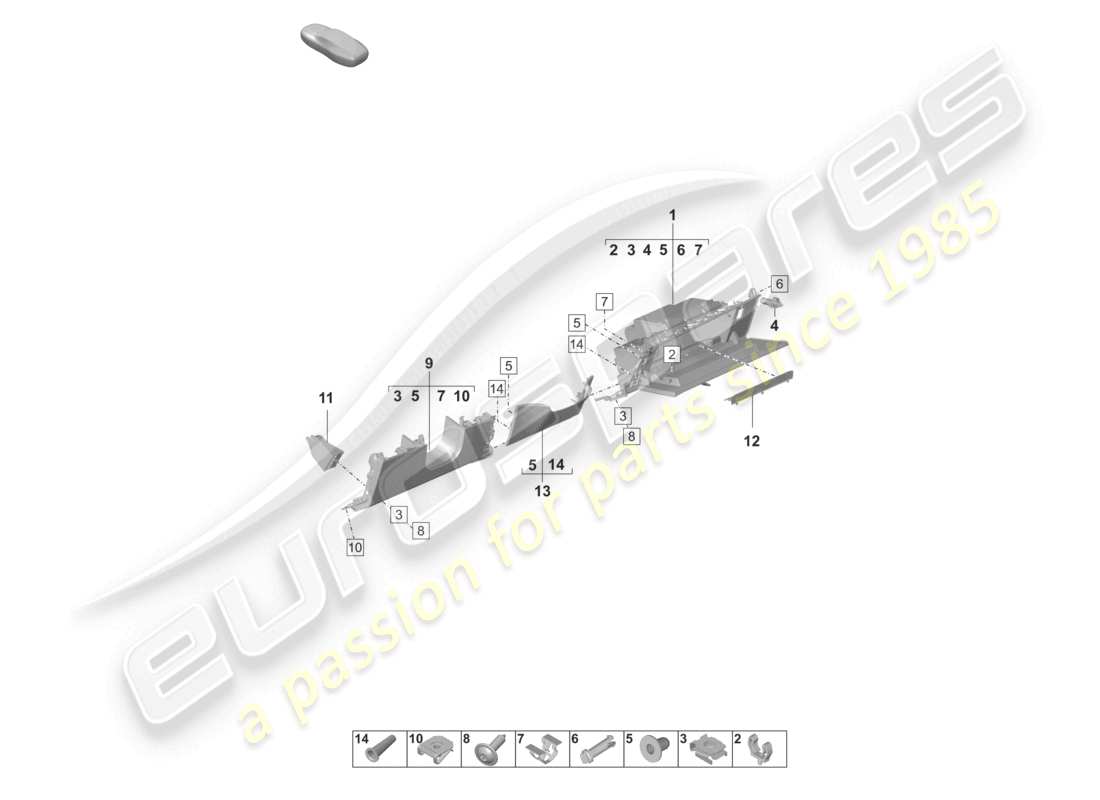 VIEW PARTS DIAGRAMS FROM THE PORSCHE TAYCAN PARTS CATALOGUE a part diagram from the porsche taycan parts catalogue
