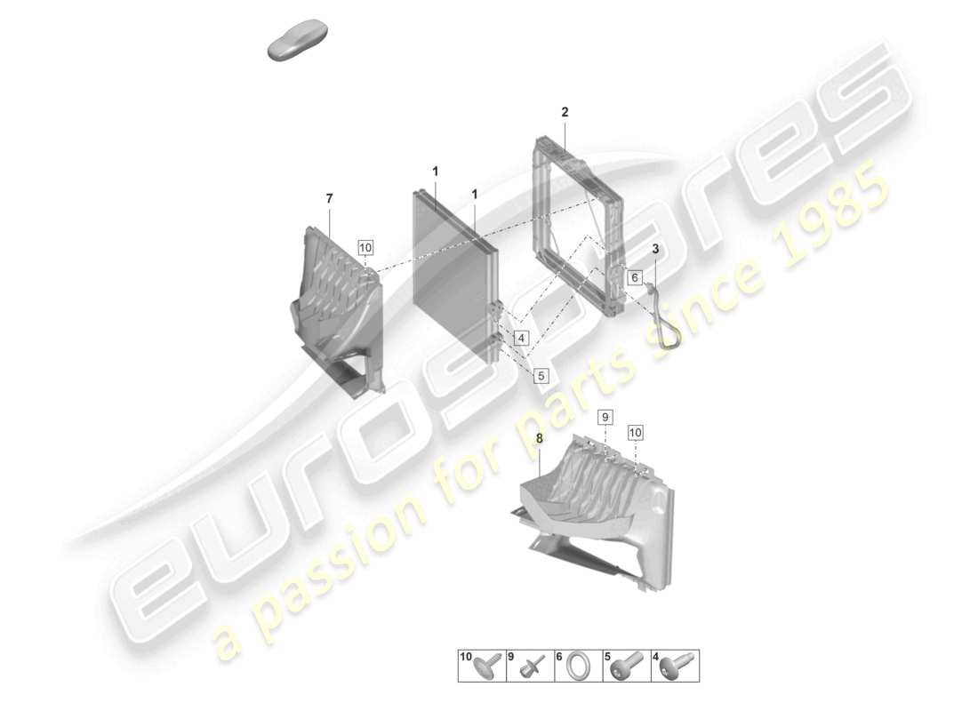 porsche 2022 (taycan 9j1-1) air conditioning condenser part diagram