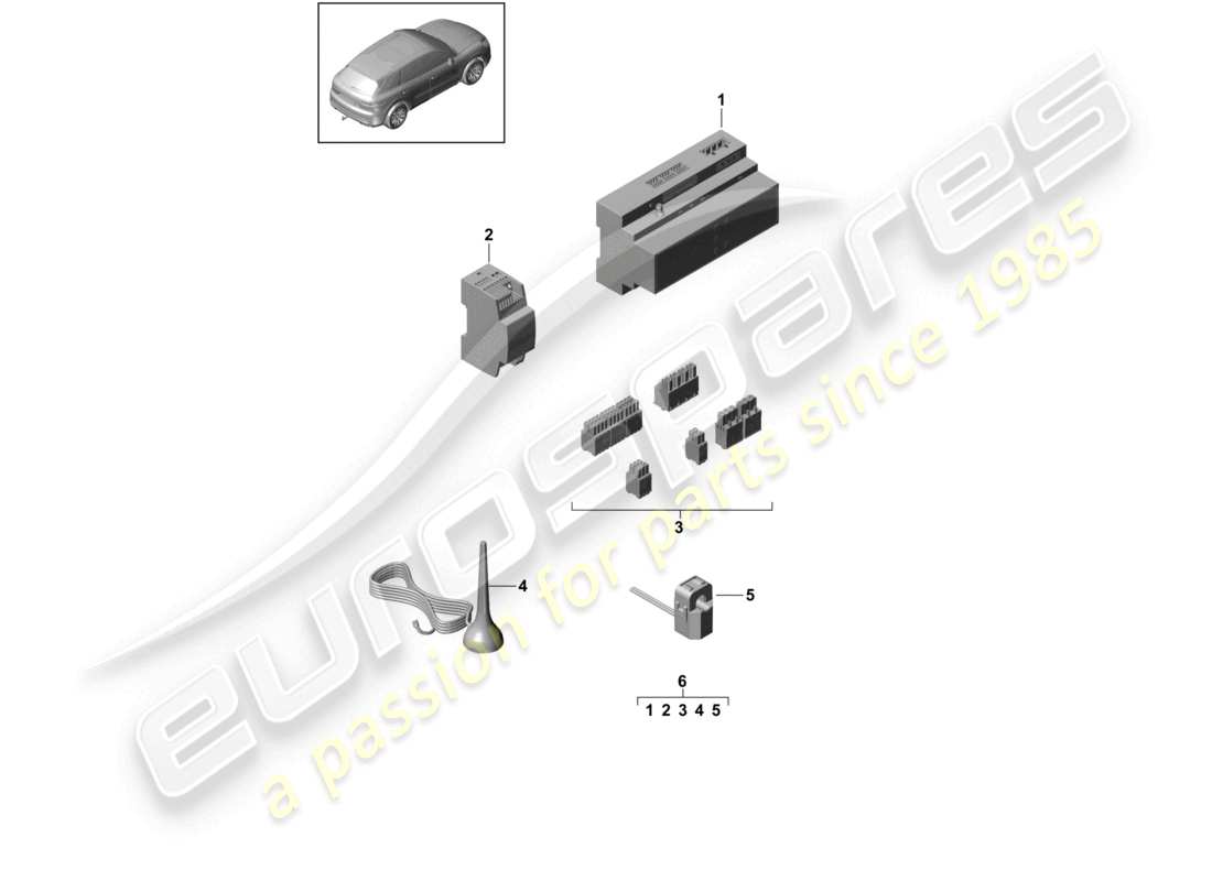 porsche 2023 (cayenne e3 9ya/9yb) home charge manager (hcm) parts diagram