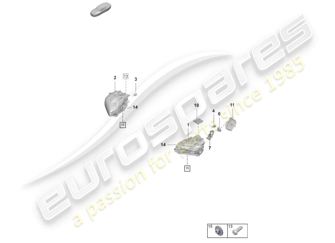 porsche 2022 (taycan 9j1-1) led headlight part diagram