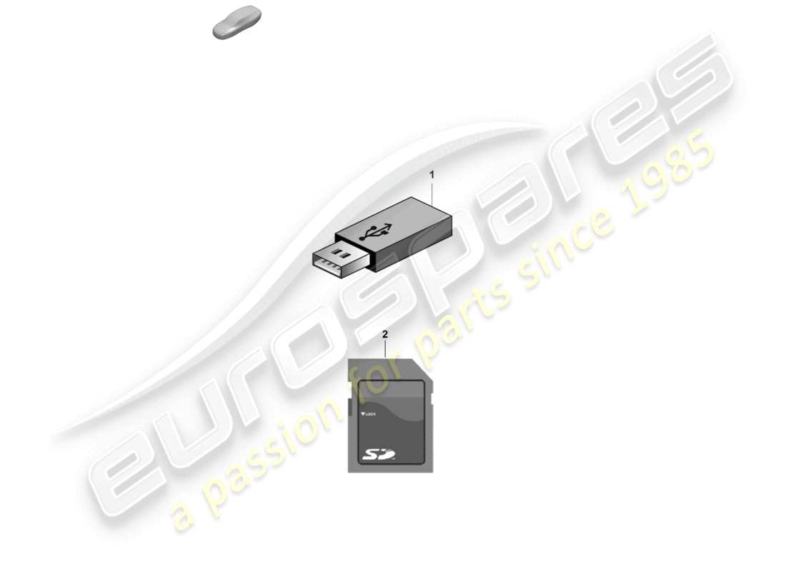 porsche 2022 (cayenne e3 9ya/9yb) usb memory stick for updating the navigation data d - mj 2022>> part diagram