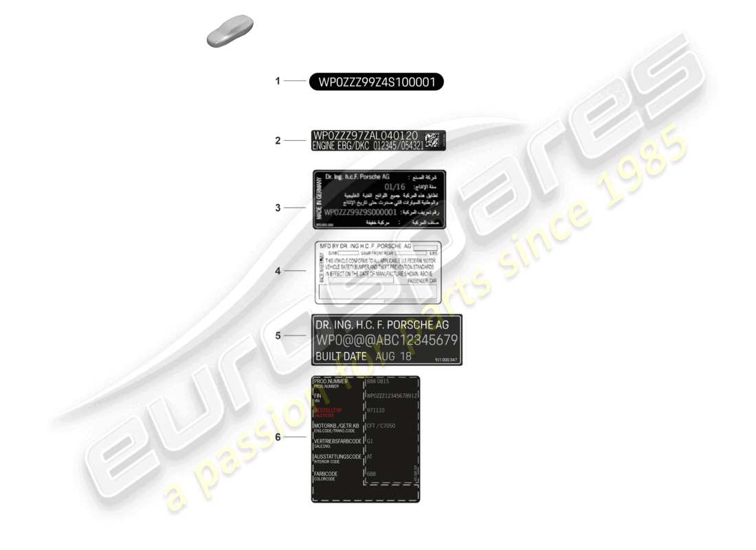 porsche 2021 (panamera 971-2) signs/notices part diagram