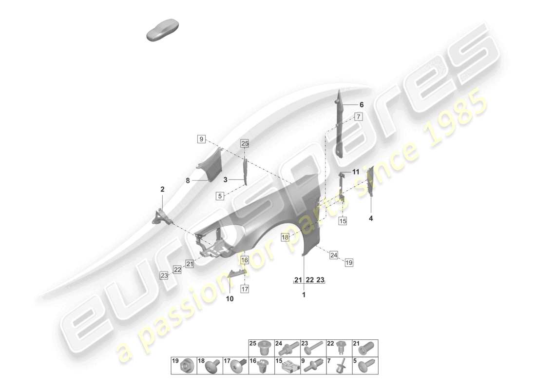 porsche 2021 (panamera 971-2) wing part diagram