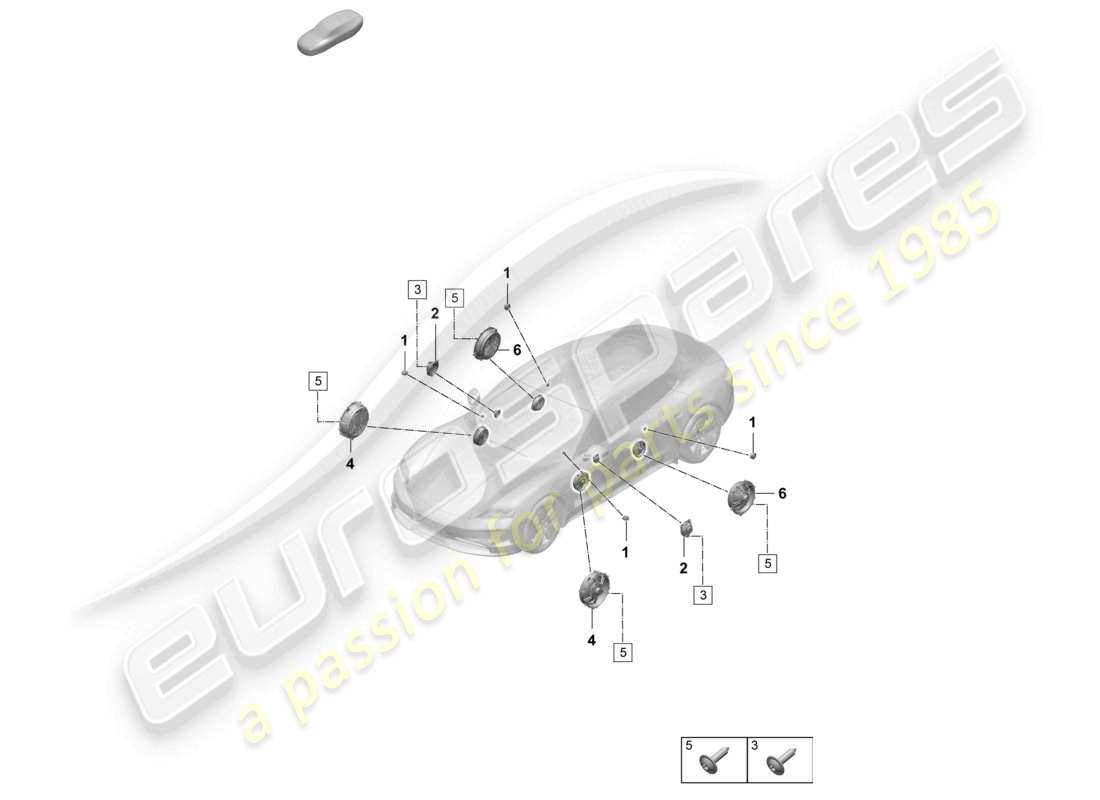 porsche 2025 (taycan 9j1-2) loudspeaker basic part diagram