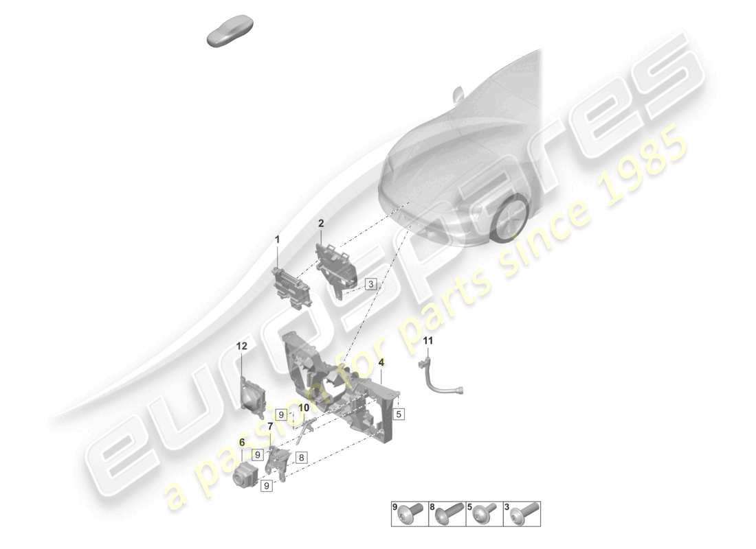 VIEW PARTS DIAGRAMS FROM THE PORSCHE TAYCAN PARTS CATALOGUE a part diagram from the porsche taycan parts catalogue