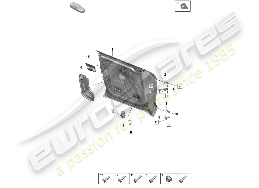 a part diagram from the porsche taycan parts catalogue