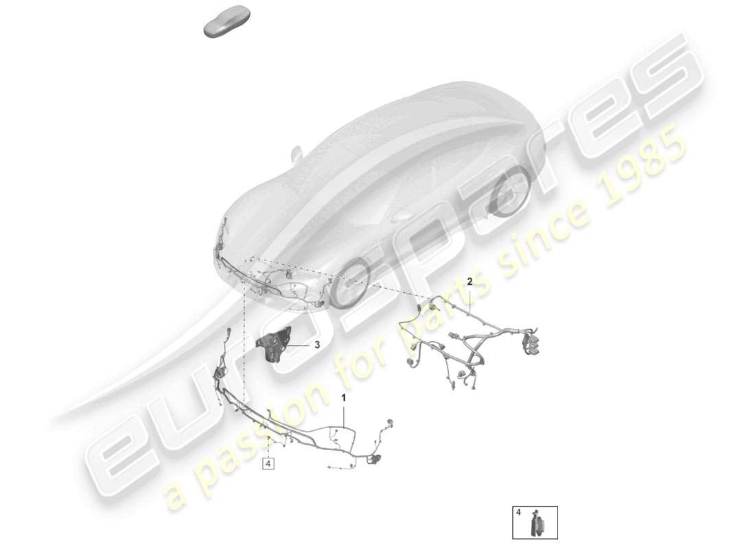 porsche 2021 (taycan 9j1-1) wiring set for bumper wiring set for the front end part diagram