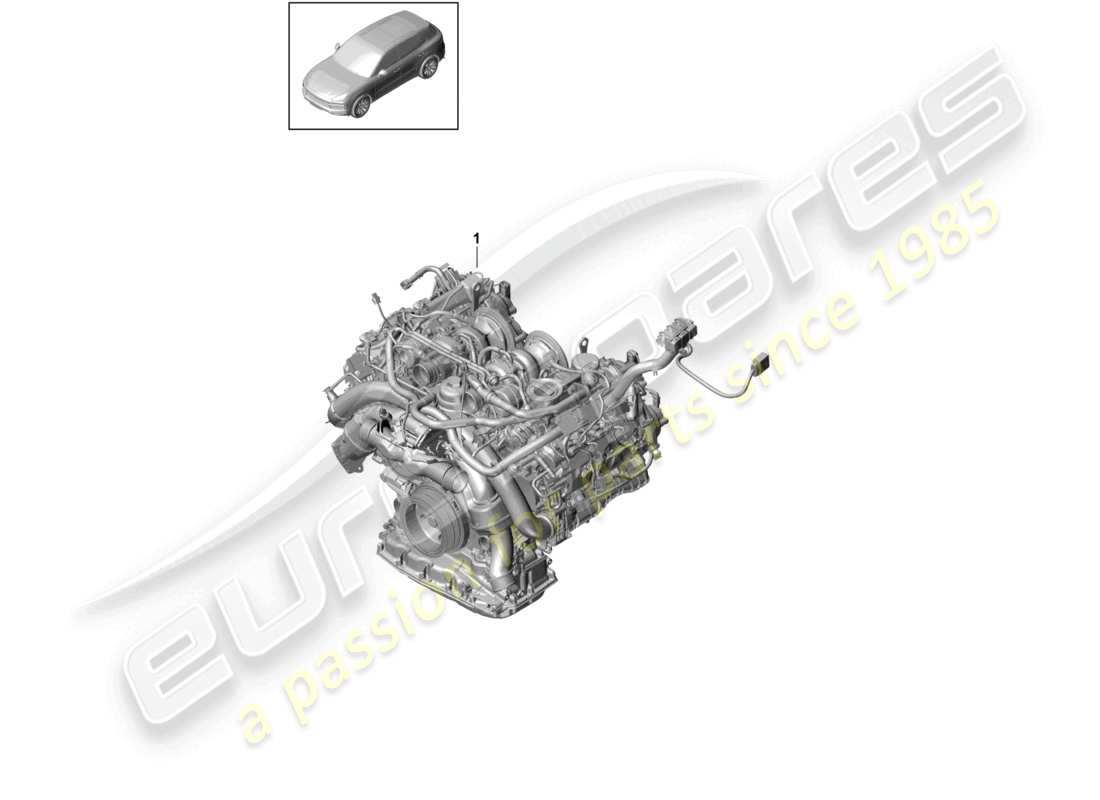 porsche 2021 (cayenne e3 9ya/9yb) replacement engine (complete) parts diagram