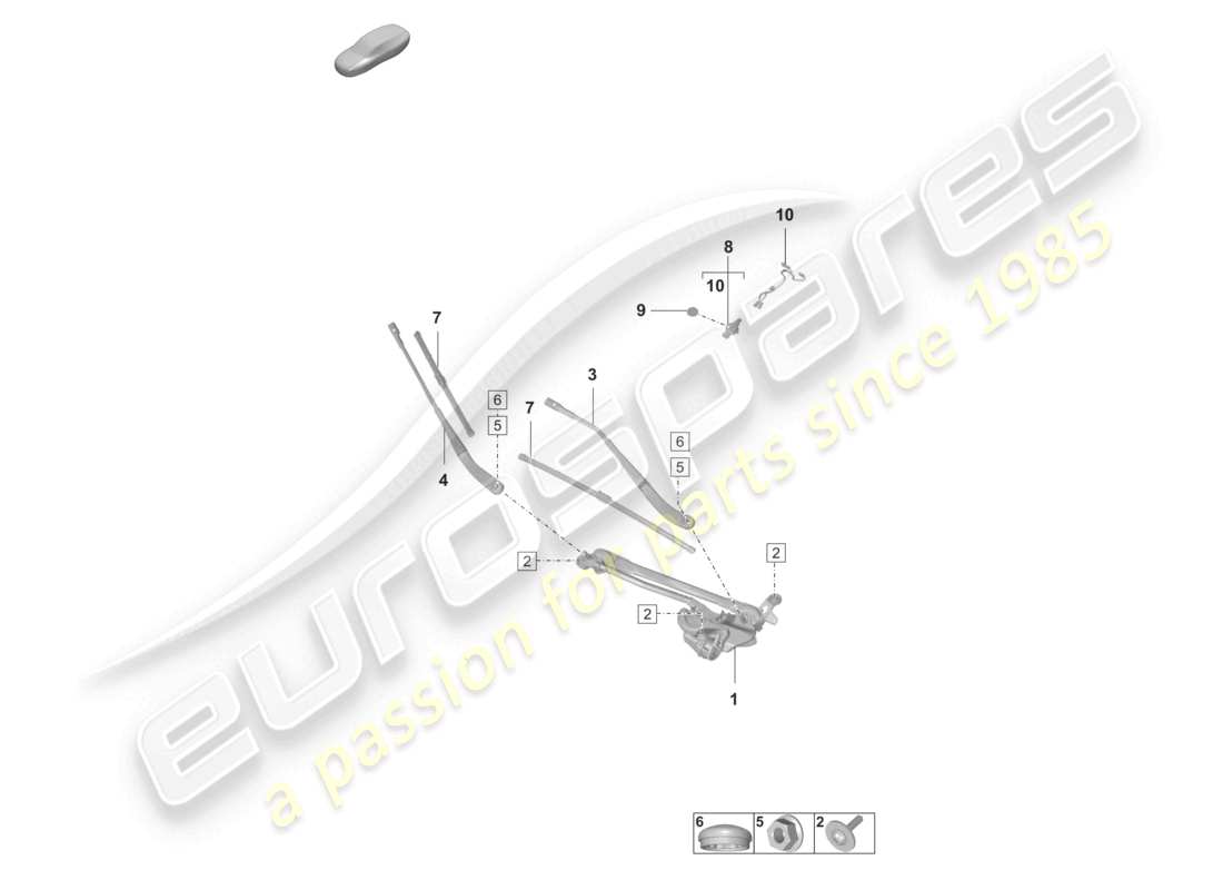 porsche 2020 (taycan 9j1-1) windscreen wiper system, compl front rain sensor part diagram