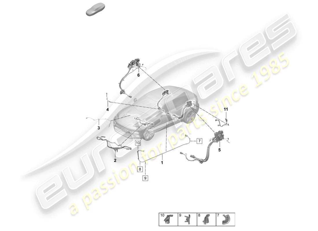 porsche 2024 (macan-e) high-voltage cable part diagram