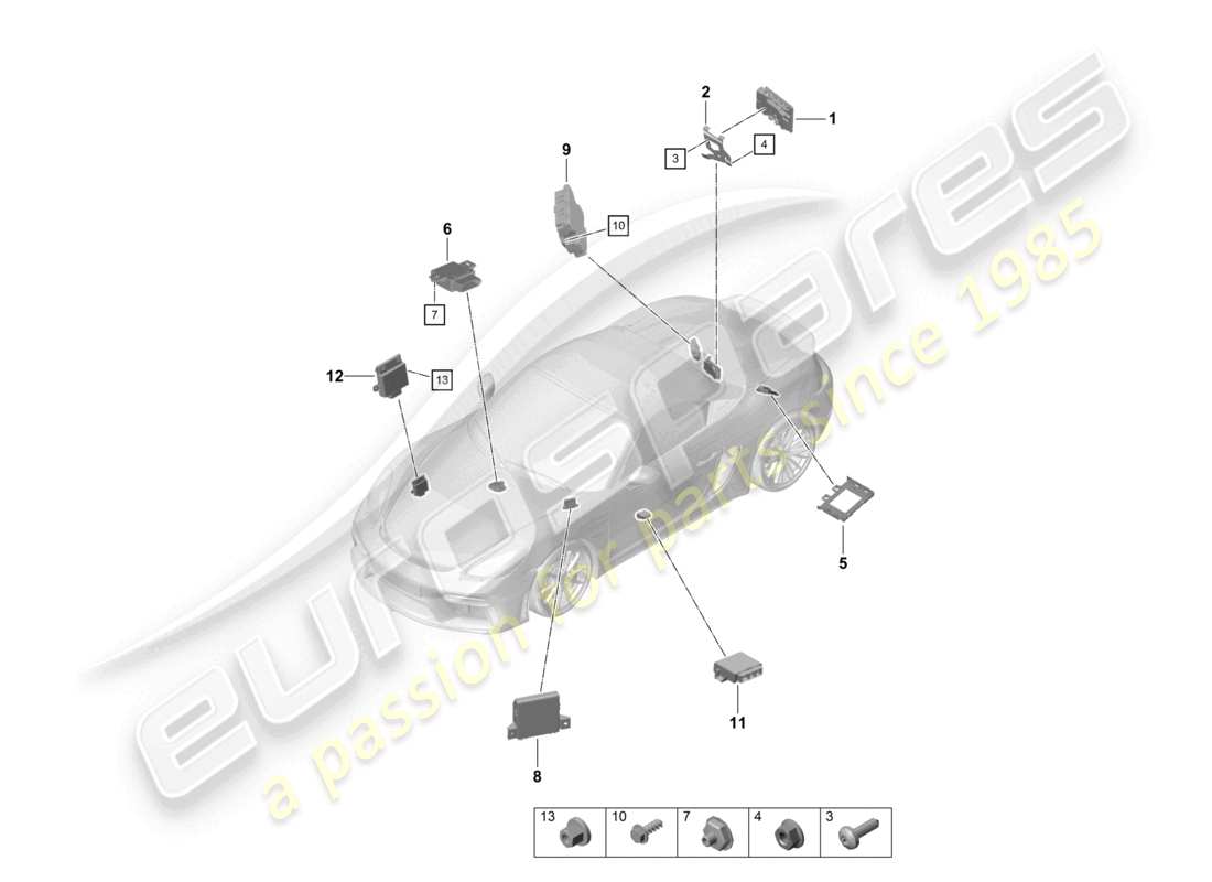 a part diagram from the porsche 2025 (718 boxster spyder) parts catalogue