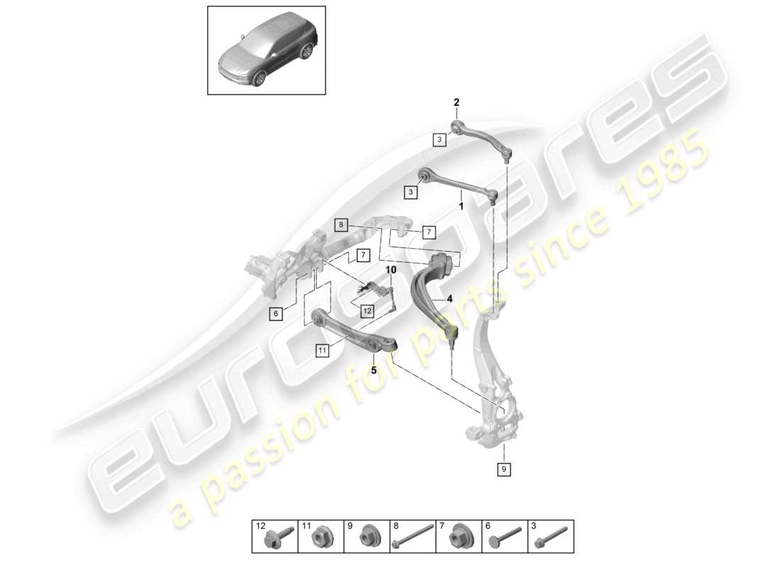 a part diagram from the porsche cayenne parts catalogue