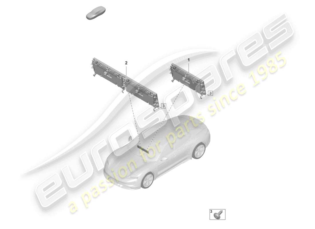porsche 2021 (taycan 9j1-1) display unit and control panel with touchscreen part diagram