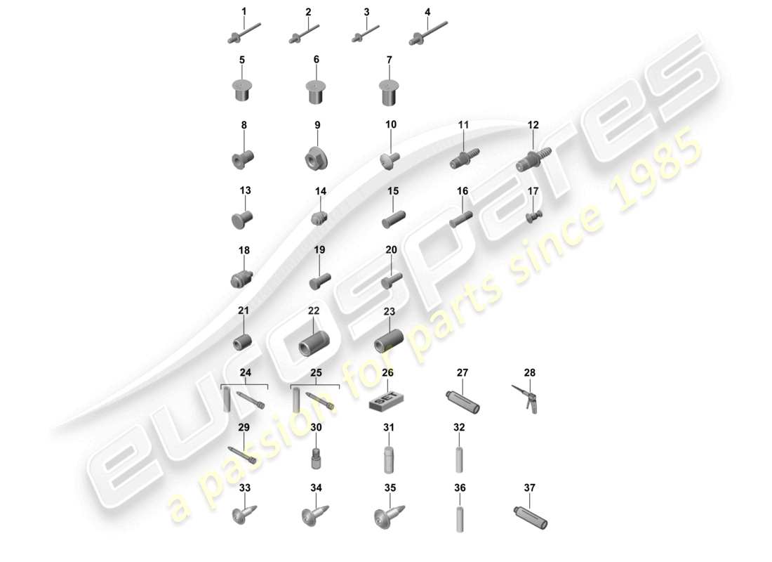 porsche 2021 (panamera 971-1) fasteners car body part diagram