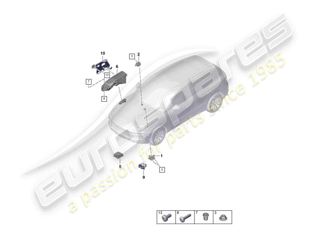 porsche 2022 (cayenne e3 9ya/9yb) control unit noise generator engine sound system part diagram