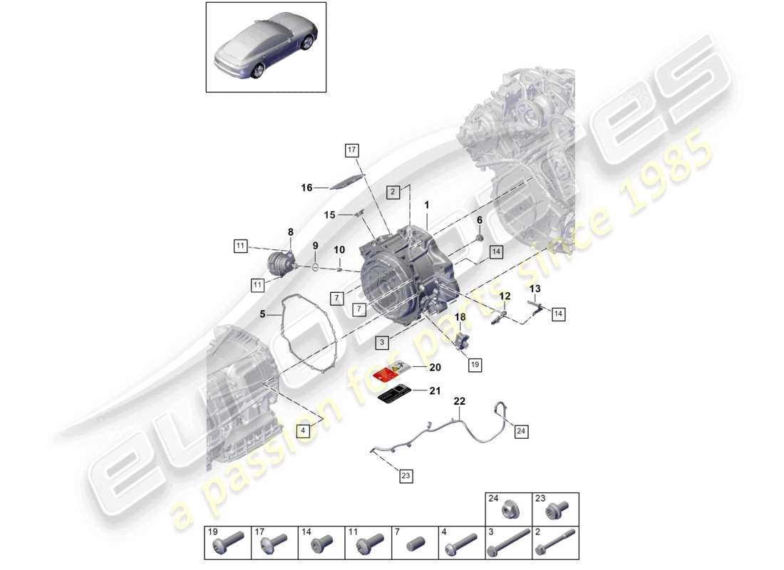 porsche 2021 (panamera 971-1) traction motor for elec. drive part diagram