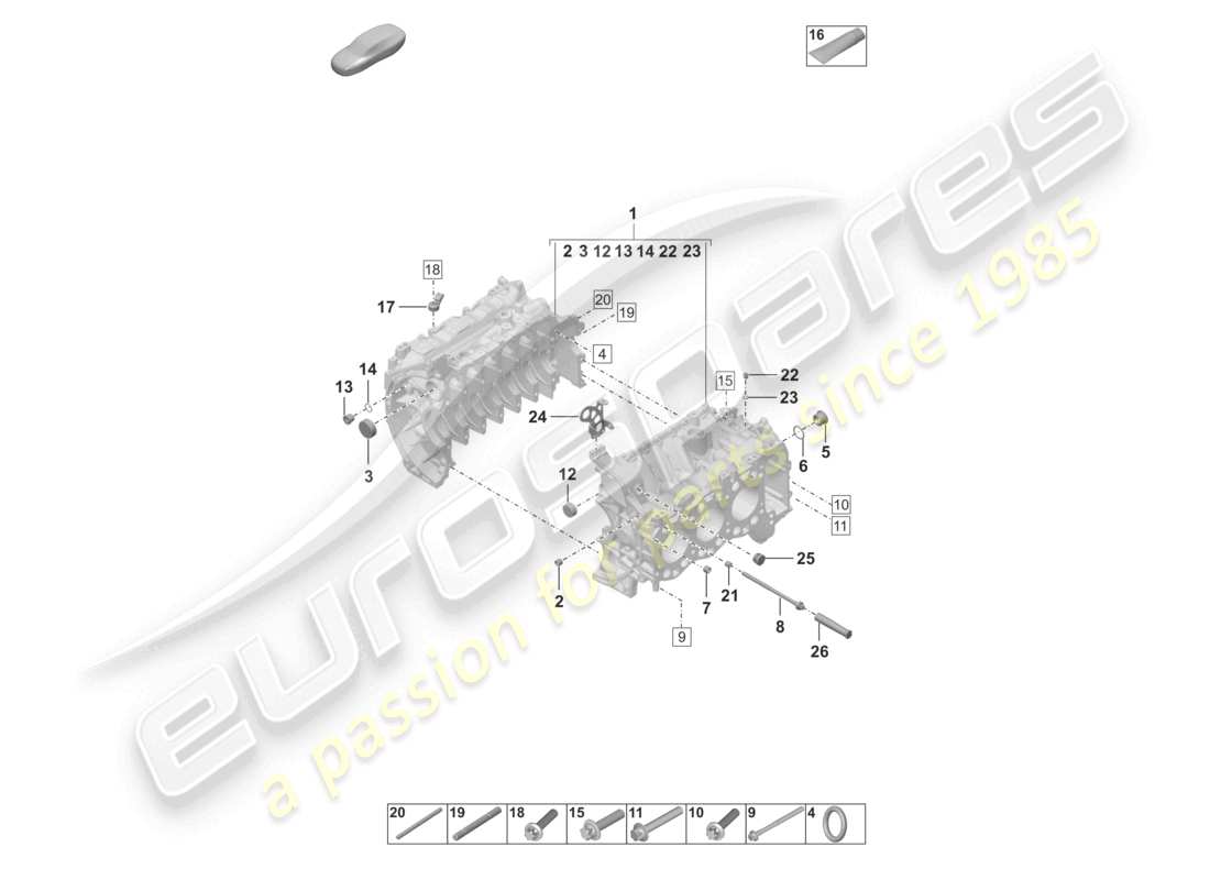 porsche 2026 (992-2 turbo / s) crankcase housing part diagram