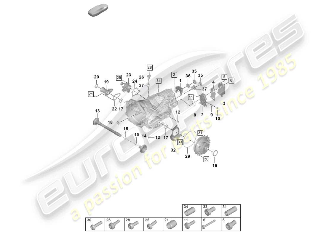 porsche 2022 (992-1 gt3/rs/st) manual gearbox individual parts part diagram