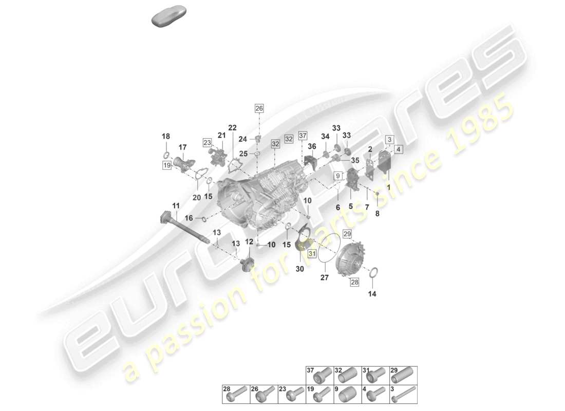 porsche 2025 (992-2 turbo / s) manual gearbox individual parts part diagram