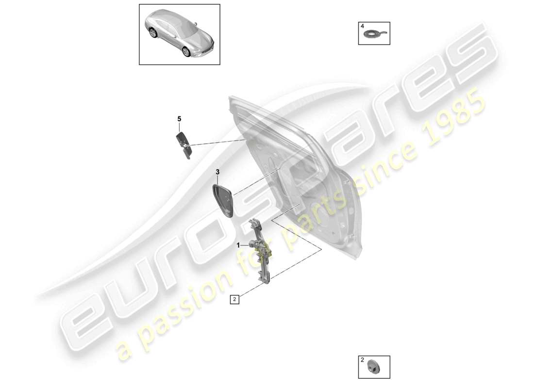 porsche 2021 (panamera 971-1) window regulator rear door part diagram