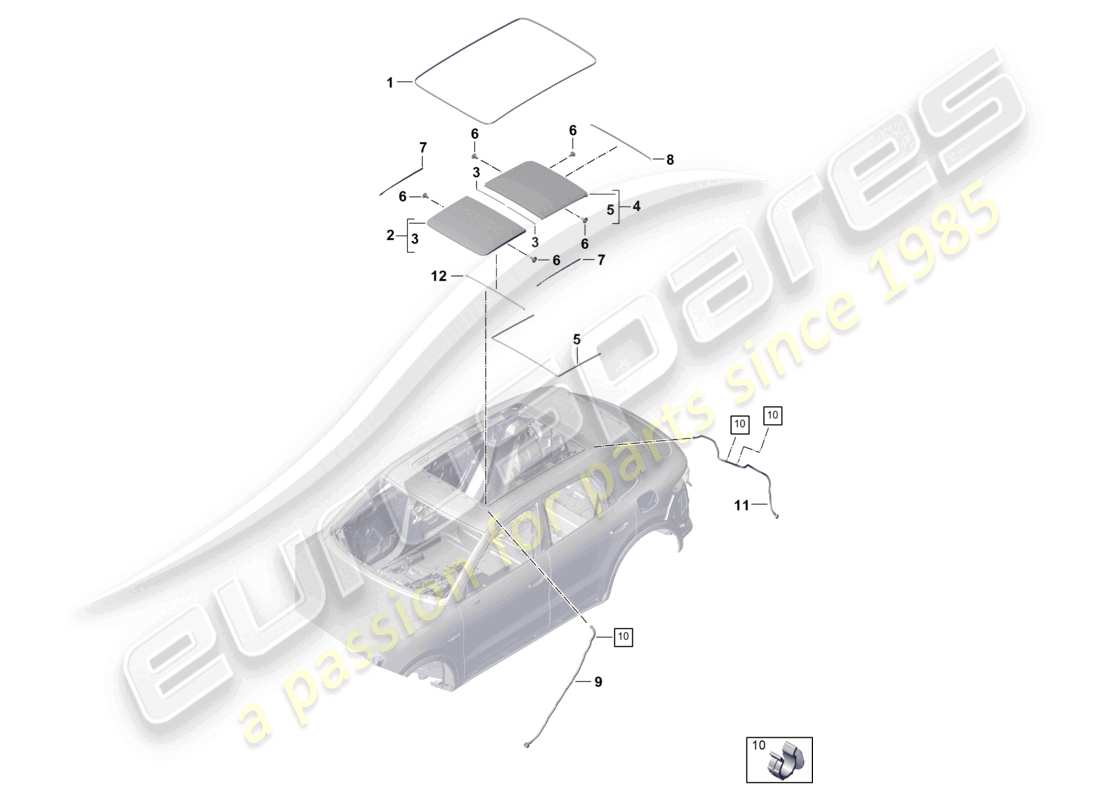 VIEW PARTS DIAGRAMS FROM THE PORSCHE CAYENNE PARTS CATALOGUE a part diagram from the porsche cayenne parts catalogue