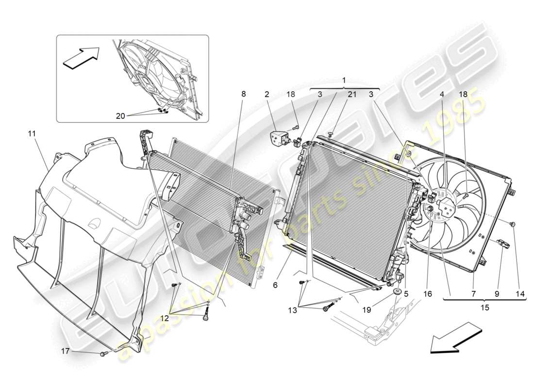 a part diagram from the maserati ghibli (2016) parts catalogue