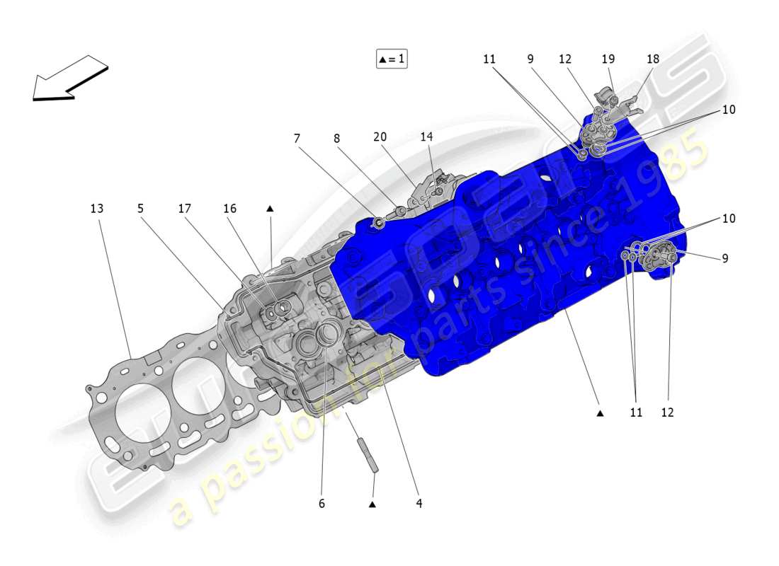 maserati grecale trofeo (2023) lh cylinder head parts diagram