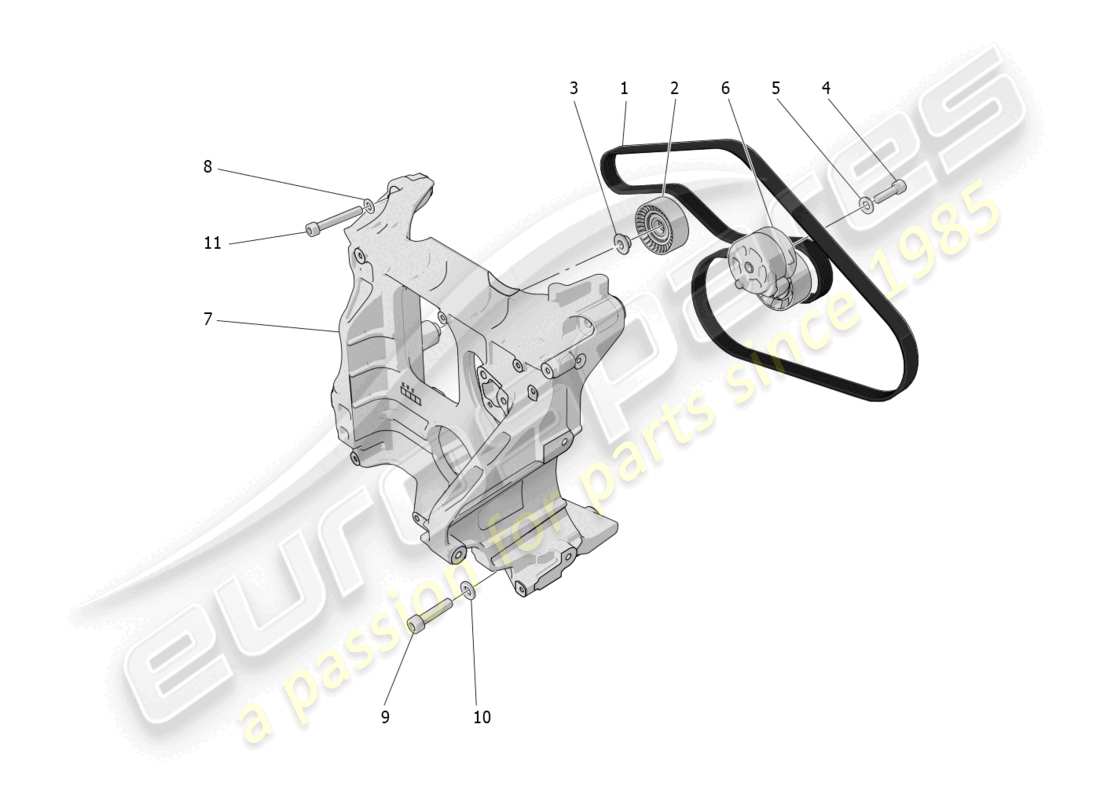 maserati grecale trofeo (2023) auxiliary device belts parts diagram